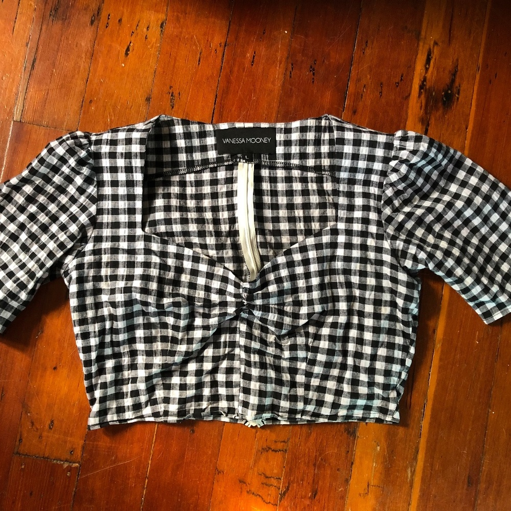 Short sleeve Vanessa Mooney crop gingham top